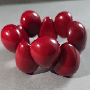 Elegant Red Tagua Beaded Bracelet